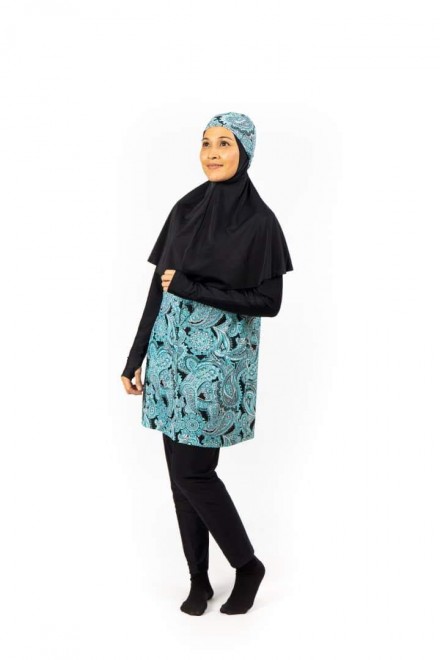 Baju Renang Muslimah - SB 506  (Black Green) -